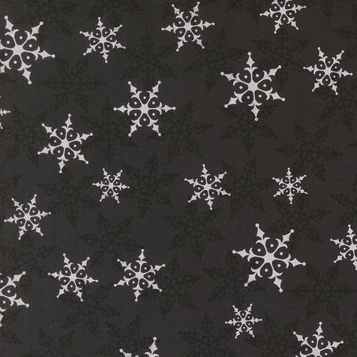 Winter Friends Snowflakes Charcoal Black by Deb Strain