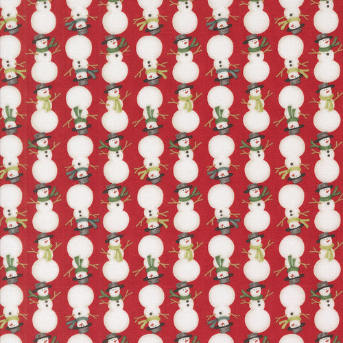 Winter Friends Snowmen Berry Red by Deb Strain