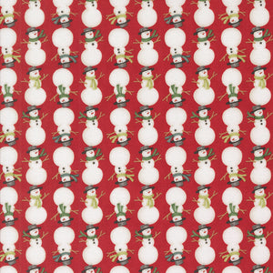 Winter Friends Snowmen Berry Red by Deb Strain