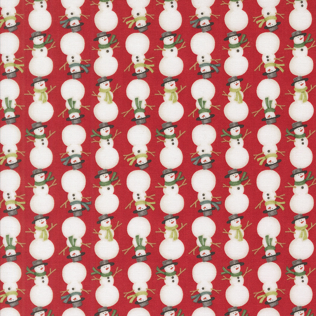 Winter Friends Snowmen Berry Red by Deb Strain