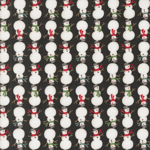 Winter Friends Snowmen Charcoal Black by Deb Strain