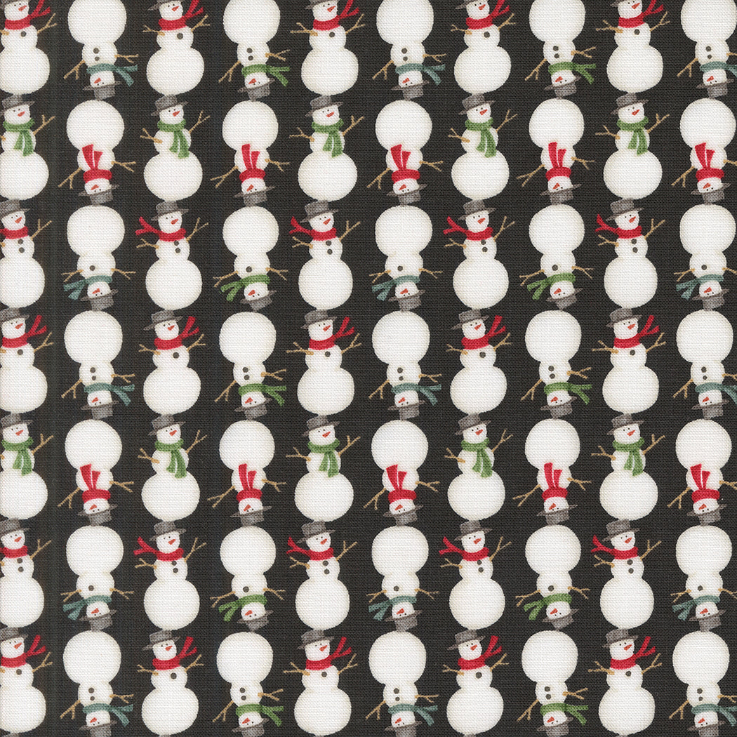 Winter Friends Snowmen Charcoal Black by Deb Strain