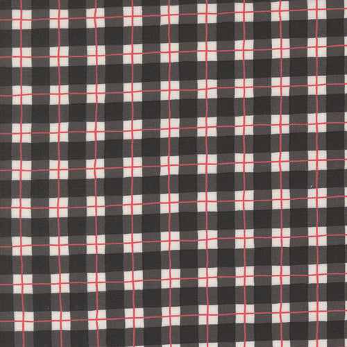 Winter Friends Plaid Charcoal Black by Deb Strain