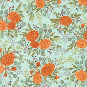 I Love Fall Most of All Fall Florals Aqua by Deb Strain