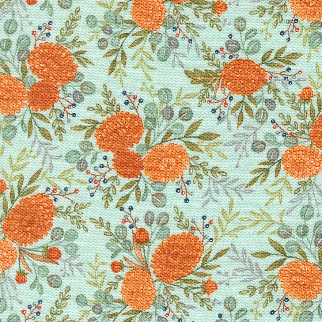I Love Fall Most of All Fall Florals Aqua by Deb Strain