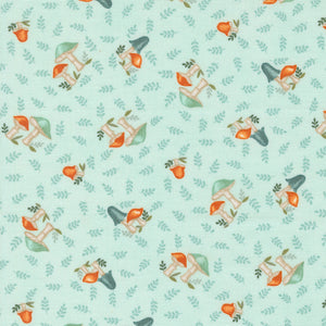 I Love Fall Most of All Mushrooms Aqua by Deb Strain