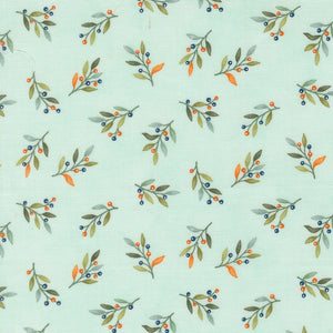 I Love Fall Most of All Leaves and Berries Aqua by Deb Strain