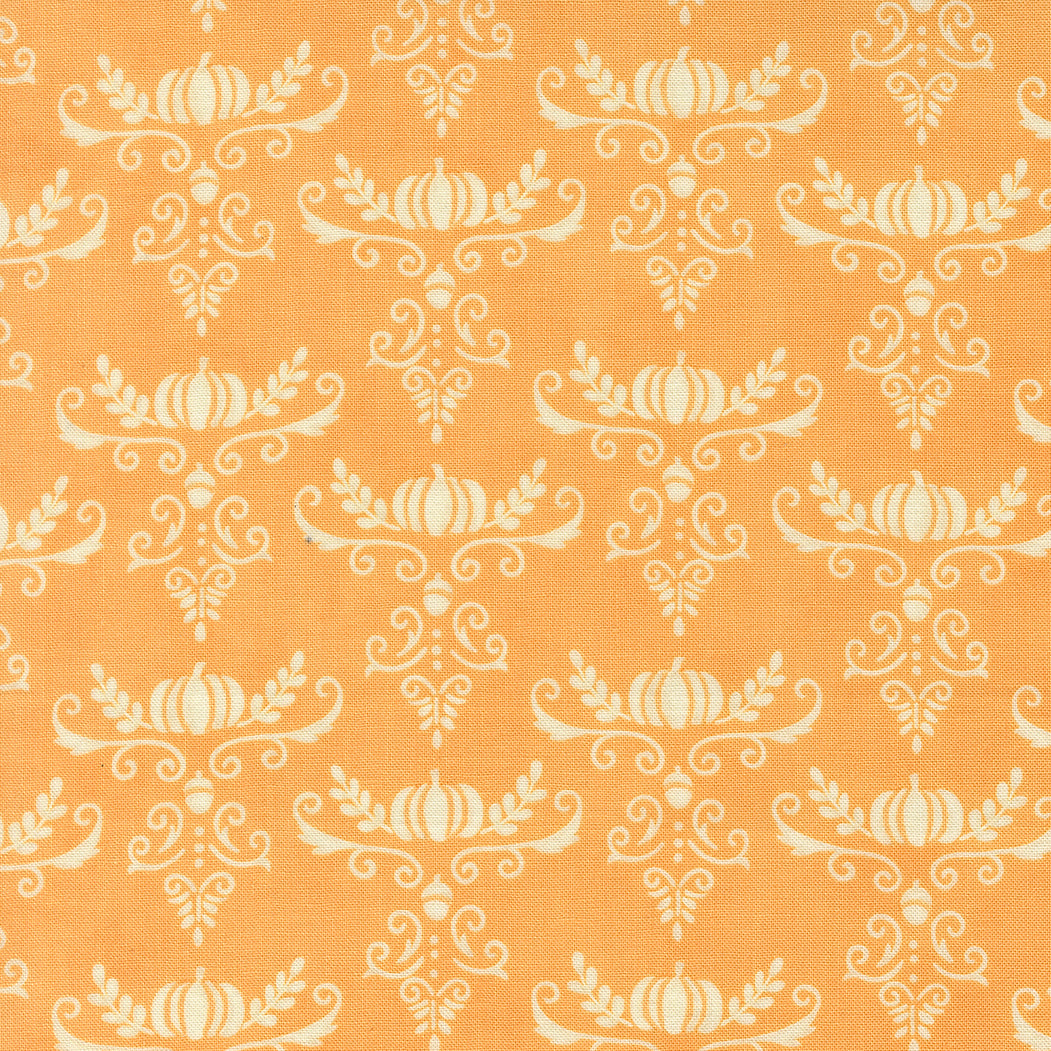 I Love Fall Most of All Pumpkins and Vines Damask Light Pumpkin by Deb Strain