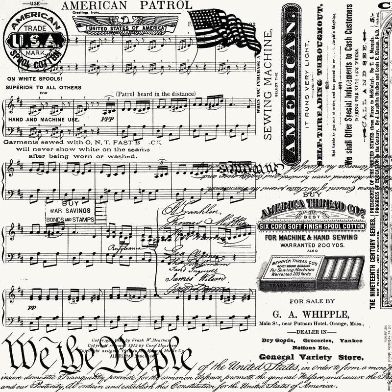 COMING SOON - Sew America Patriotic Text Off White by J. Wecker Frisch