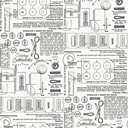 COMING SOON - Sew America Sewing Notes Off White by J. Wecker Frisch