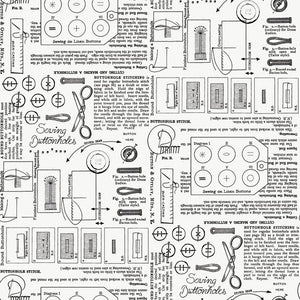 COMING SOON - Sew America Sewing Notes Off White by J. Wecker Frisch