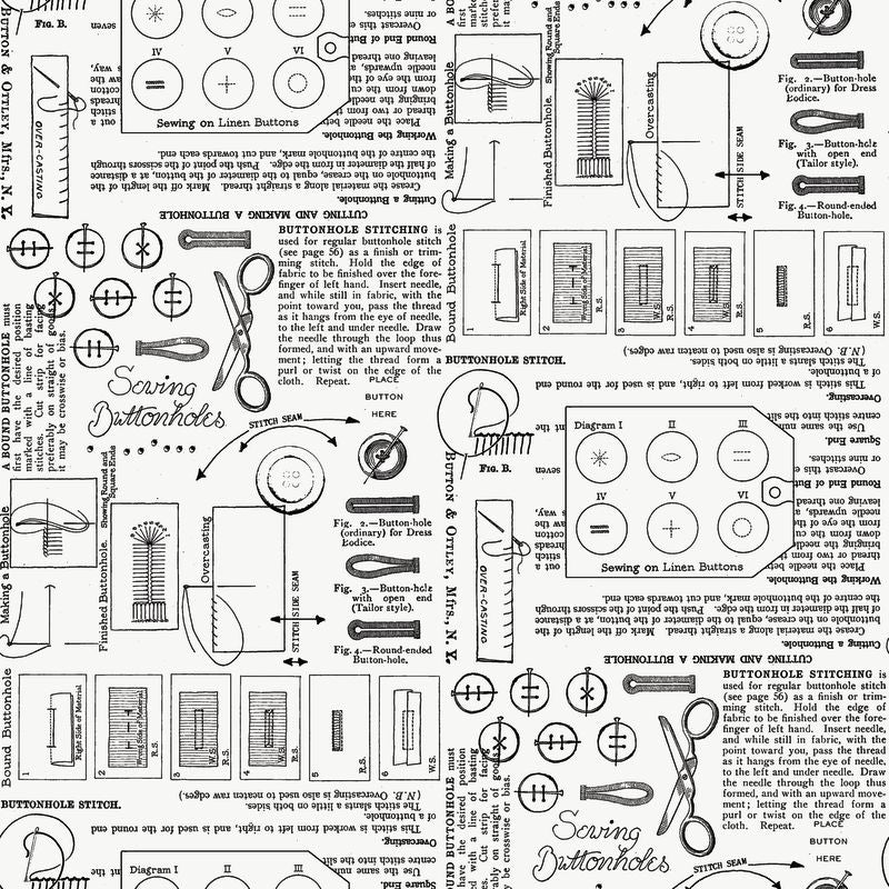 COMING SOON - Sew America Sewing Notes Off White by J. Wecker Frisch