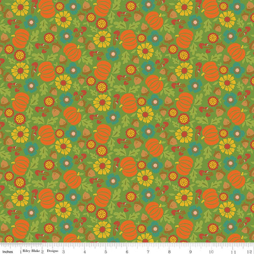 Autumn Afternoon - Pumpkins Green by Heather Peterson