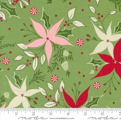 Once Upon a Christmas - Poinsettia Dance Florals Peppermint Mistletoe by Sweetfire Road