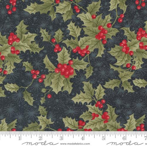 A Christmas Carol - Holly Berry Christmas Holly Snowflakes - Ebony by 3 Sisters