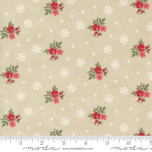 A Christmas Carol - Floral Flurries Small Floral Snowflakes - Parchment by 3 Sisters