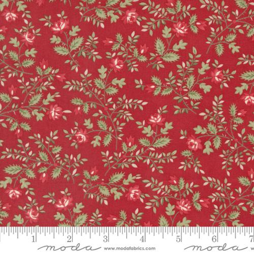 A Christmas Carol - Silent Night Small Florals - Crimson by 3 Sisters