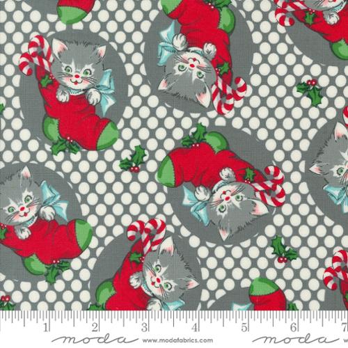 Kitty Christmas - Kitty Dots Coal by Urban Chiks