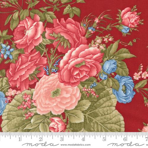 Grand Haven Cabbage Rose Florals Crimson by Minick & Simpson