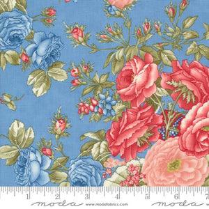 Grand Haven Cabbage Rose Florals Sky by Minick & Simpson