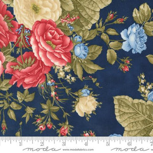 Grand Haven Cabbage Rose Florals Navy by Minick & Simpson