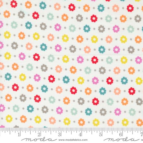 Laguna Sunrise Petal Florals Dot Off White by Sherri and Chelsi