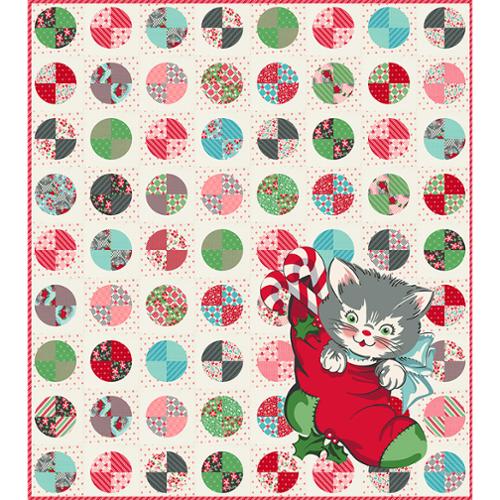 RESERVATION - Kitty Christmas Here Comes Santa Claws Quilt Kit by Urban Chiks