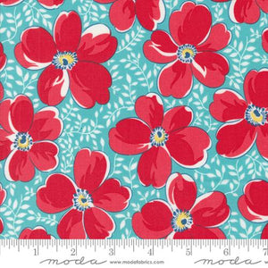 Time and Again Viola Florals Aqua by Linzee McCray