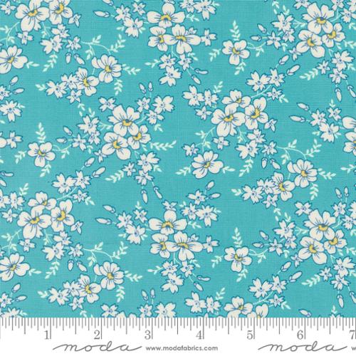 Time and Again Roundtop Florals Aqua by Linzee McCray