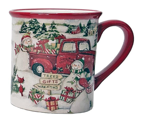 Christmas Mug - Snowmen/Red Truck by Certified International