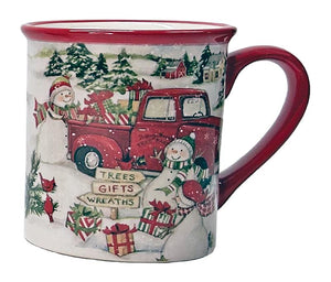 Christmas Mug - Snowmen/Red Truck by Certified International