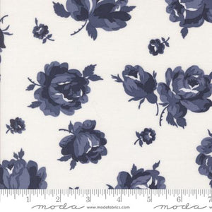 Summertime Florals Cream Navy by Camille Roskelley