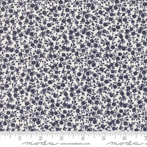 Summertime Small Floral Cream Navy by Camille Roskelley