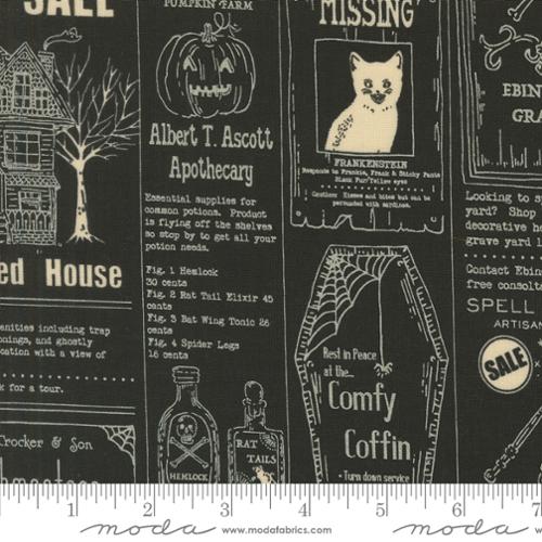 Home Sweet Haunt Vintage Newspaper Midnight by Stacy Iest Hsu