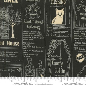 Home Sweet Haunt Vintage Newspaper Midnight by Stacy Iest Hsu