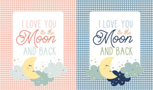 Load image into Gallery viewer, RESERVATION - Double Lush Velvet Blanket Kit - Love You to The Moon by Echo Park Paper Co.