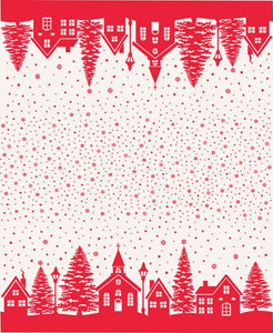 Buon Natale Border Print Snowflake Pomegranate by Fig Tree and Co.