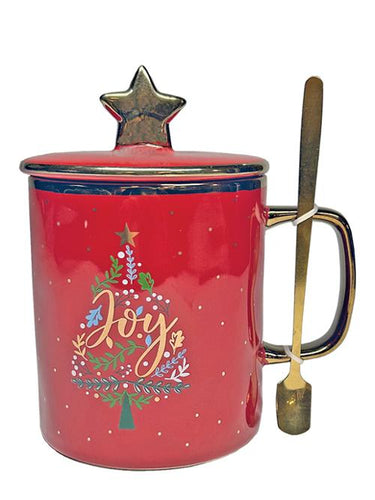 Joy Mug with Lid And Spoon by Home Essentials and Beyond