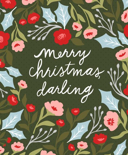 RESERVATION - Berry and Pine Merry Christmas Darling Panel by Lella Boutique