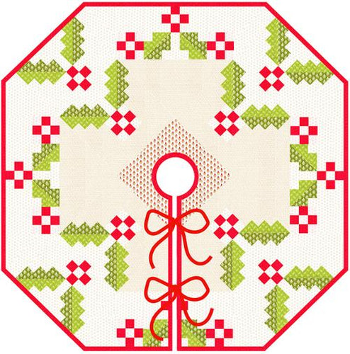 RESERVATION - Buon Natalie Holly Tree Skirt Quilt Kit by Fig Tree and Co