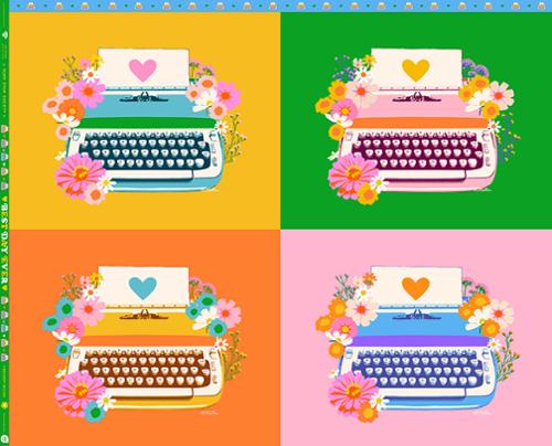 Best Day Ever Typewriter Panel Multi by Melody Miller for Ruby Star Society