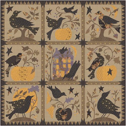 RESERVATION - Wild Orchid Raven Boxed Quilt Kit by Blackbird Designs