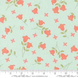 Sunbonnet Embroidered Blooms Pale Blue by Heather Briggs