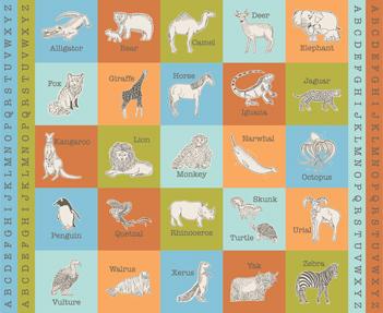 RESERVATION - Animal Park Fun Block Panel Multi by Stacy Iest Hsu