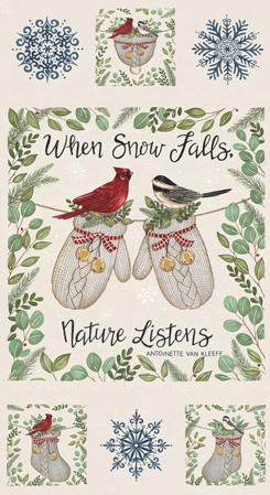 RESERVATION - When Snow Falls Panel (Snowy White) by Deb Strain