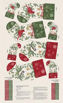 RESERVATION - When Snow Falls Stocking Panel Snowy White by Deb Strain