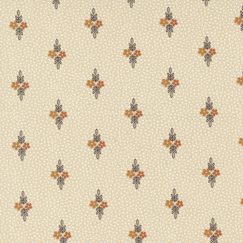 Fluttering Leaves - Floral Dots Beech White