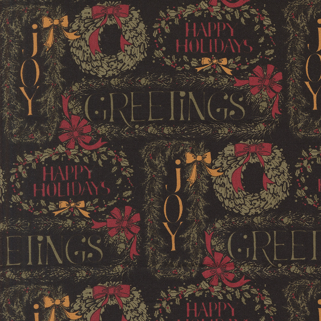 A Vintage Christmas Greetings Black by Kansas Troubles Quilters