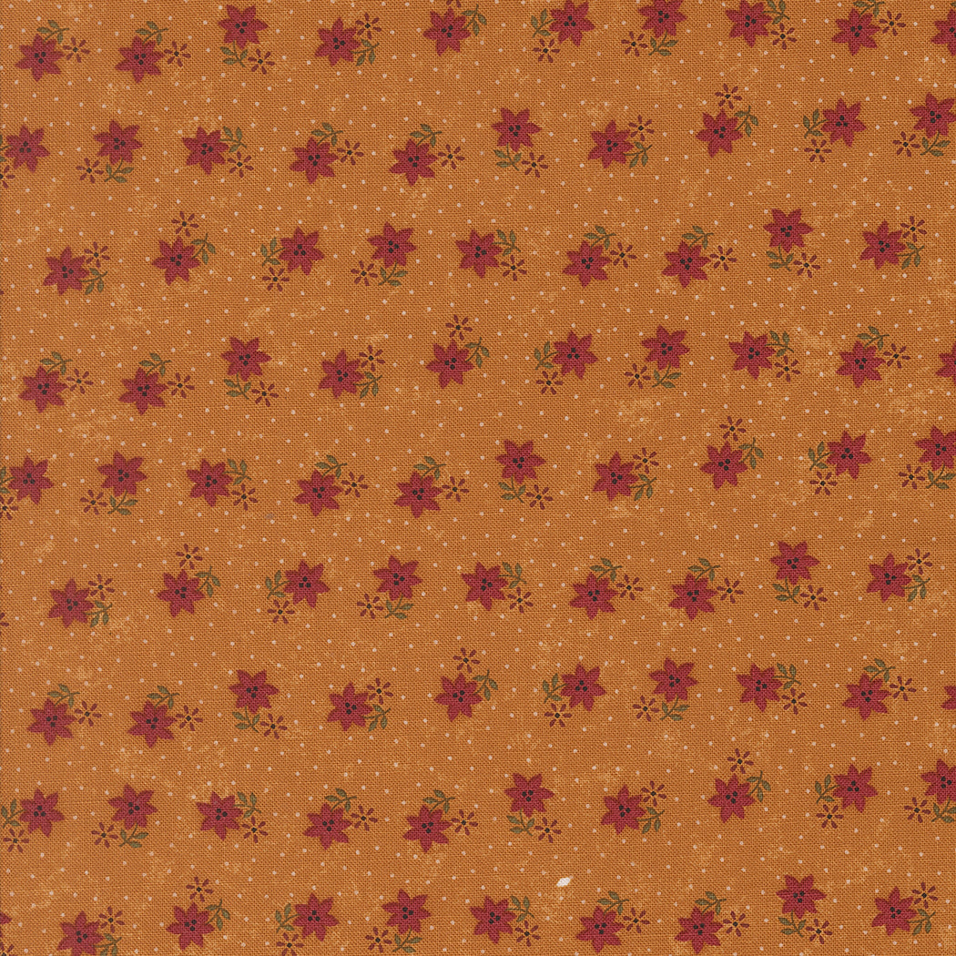 A Vintage Christmas Cactus Florals Gold by Kansas Troubles Quilters