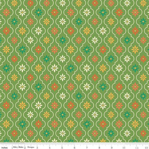 Autumn Afternoon - Moroccan Tiles Green by Heather Peterson